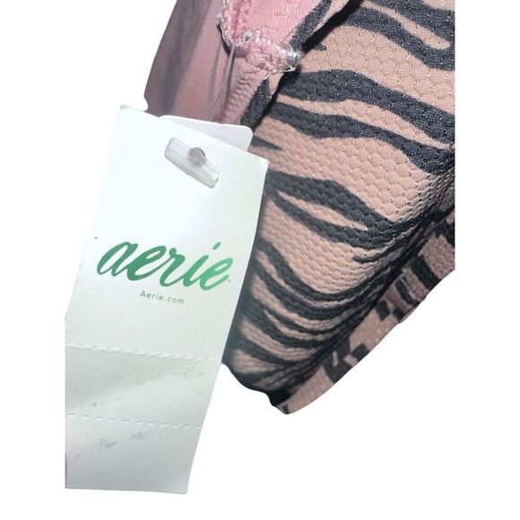 NEW WITH TAGS beautiful Aerie Swimsuit Womens size Large Tan Black Tiger Print W - Picture 5 of 6